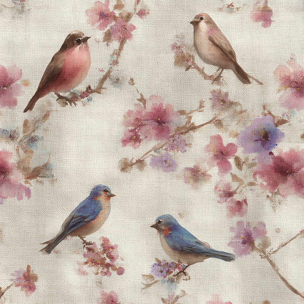 Blumen Vogel Muster | Romantisch und Landhaus | Einrichtungsstile