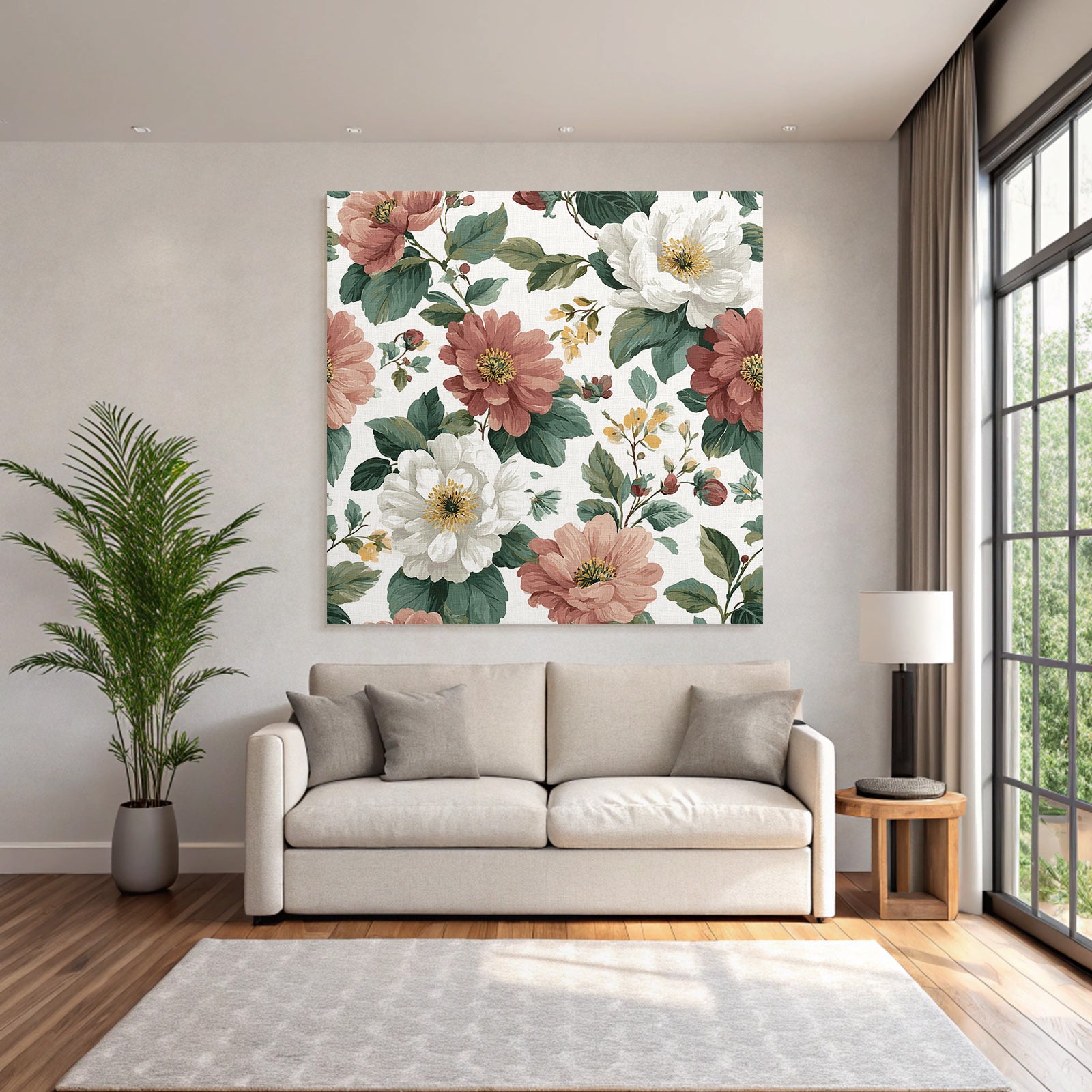 Blumenmuster Weichfarben Kunstwerk