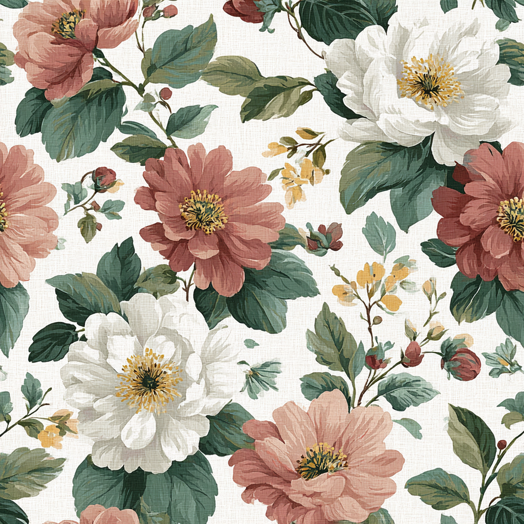 Blumenmuster Weichfarben Kunstwerk | Romantisch und Landhaus | Einrichtungsstile