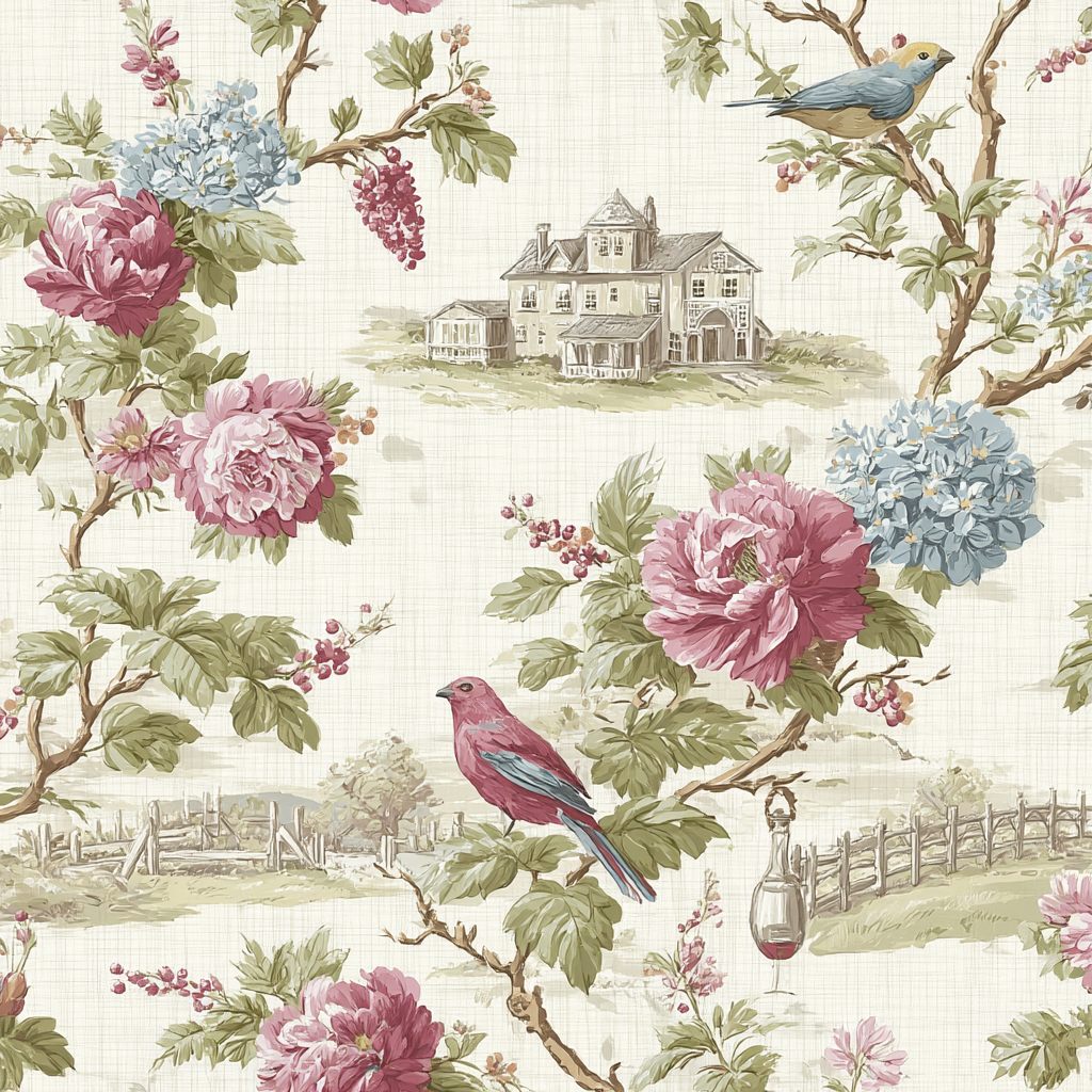 Blumige Landidylle Tapete Vintage Klassisch Jpg | Romantisch und Landhaus | Einrichtungsstile
