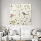 Botanische Illustration Blumen Voegel