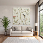 Botanische Illustration Blumen Voegel