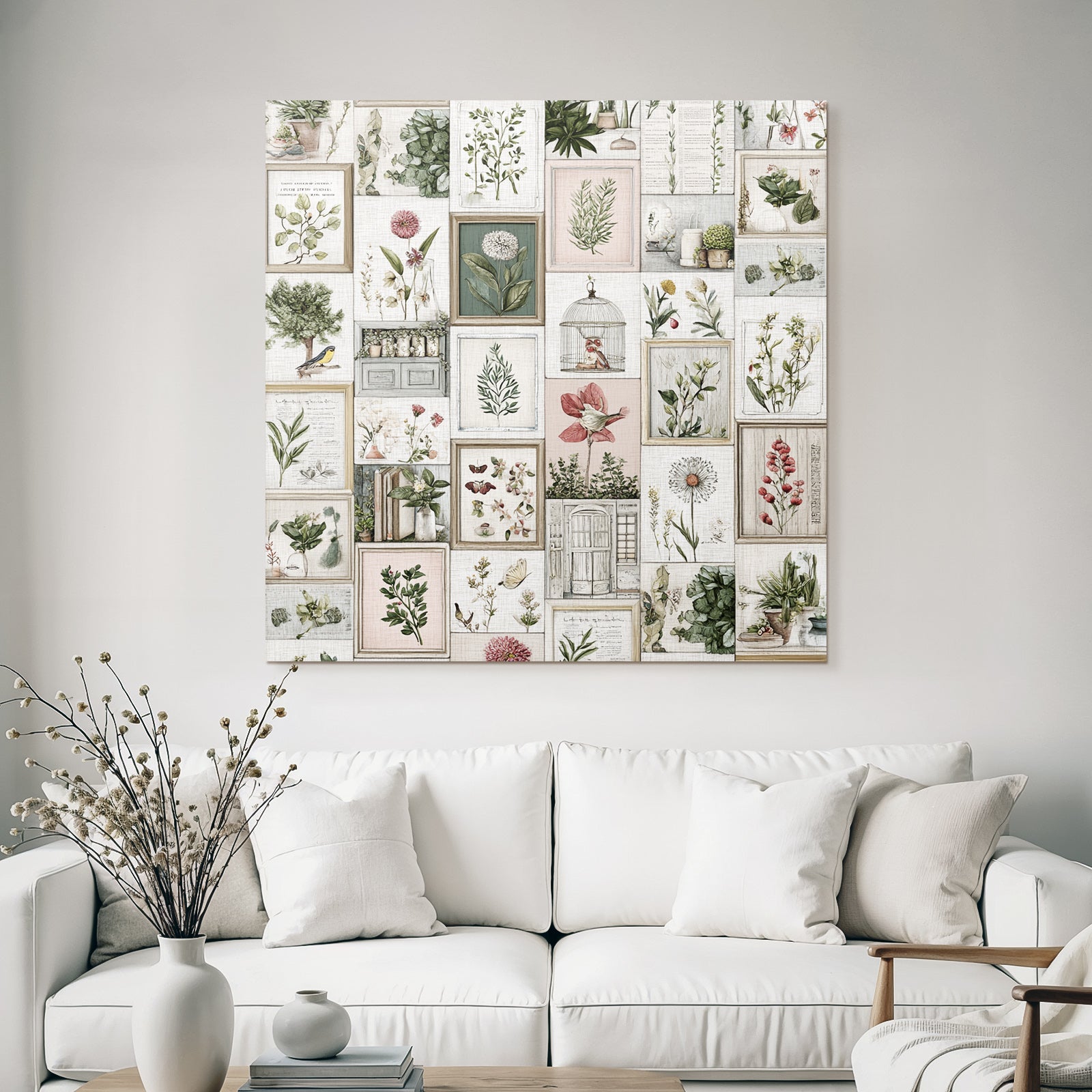 Botanische Illustration Collage Rahmen Kunstwerke