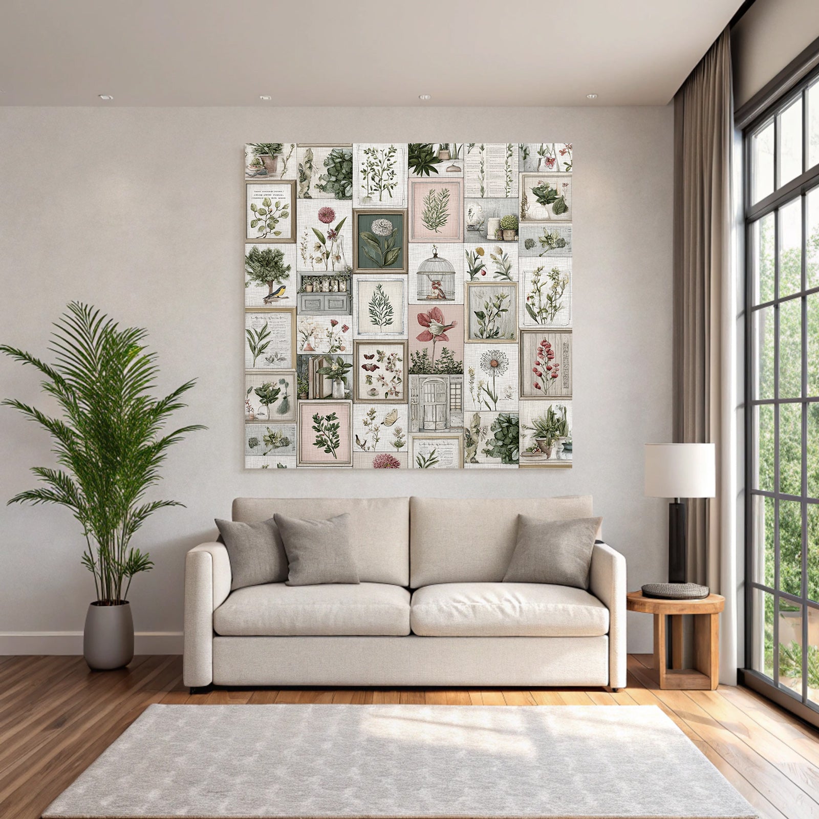Botanische Illustration Collage Rahmen Kunstwerke