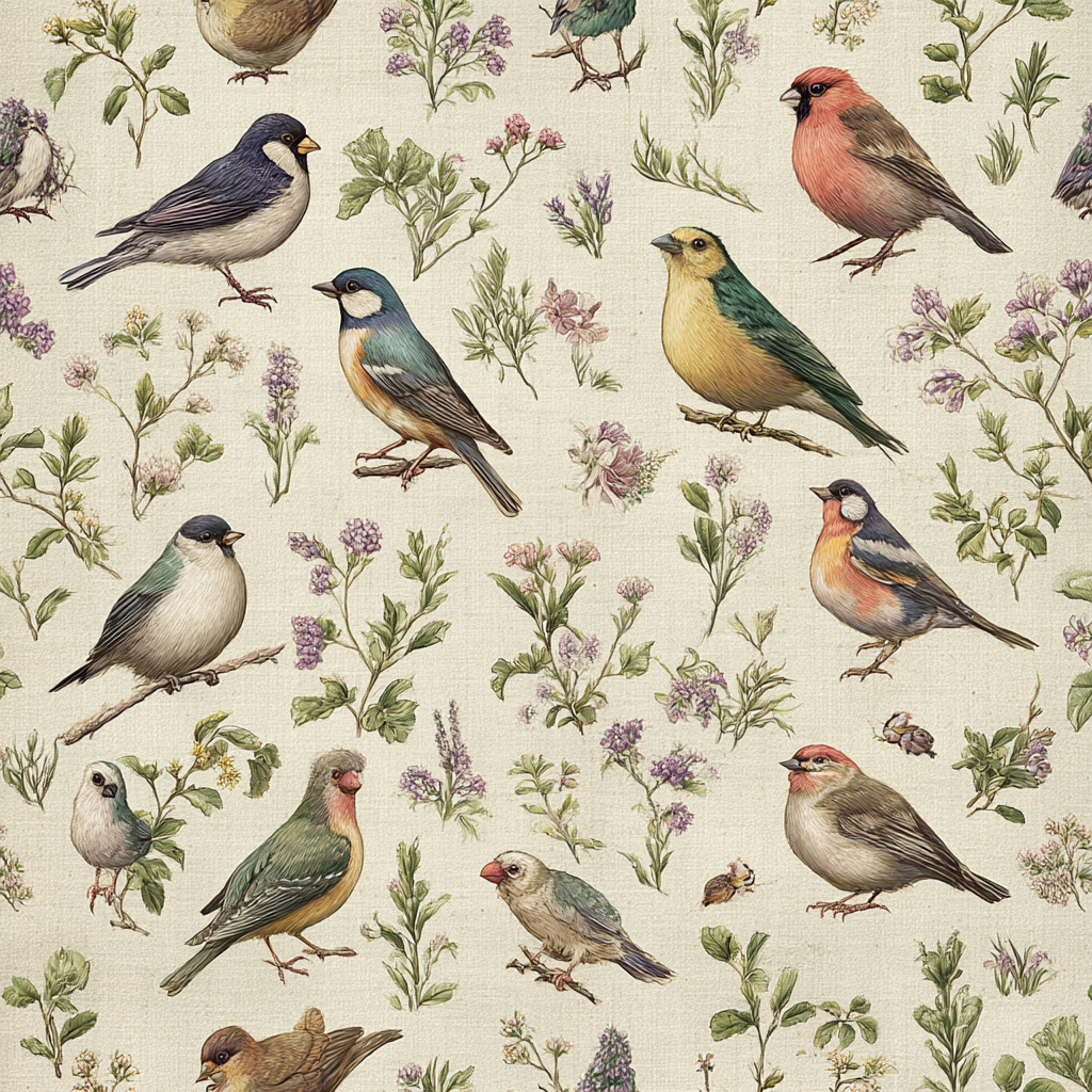 Voegel Und Blumen Muster | Romantisch und Landhaus | Einrichtungsstile