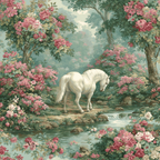 Weisses Pferd Im Gruenen Und Blumenlandschaft | Romantisch und Landhaus | Einrichtungsstile