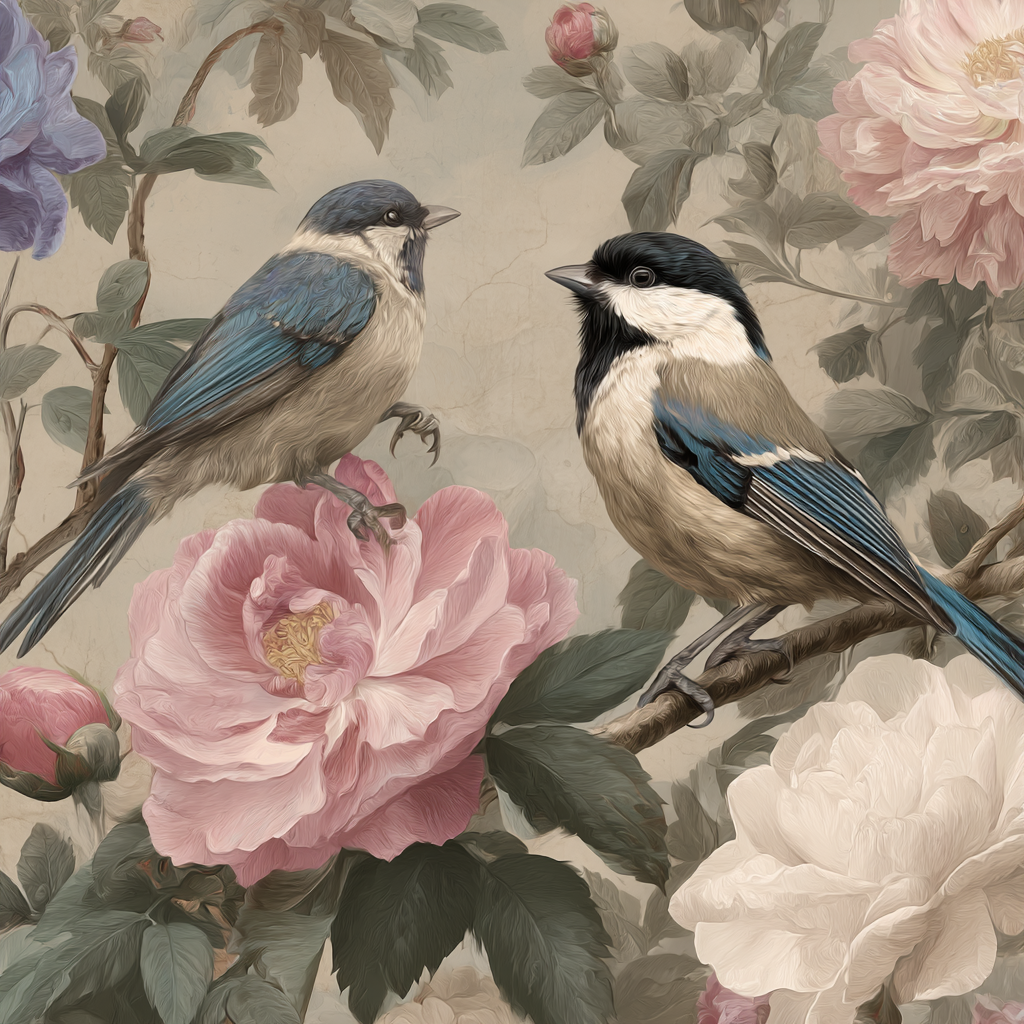 Zwei Voegel Blumen | Romantisch und Landhaus | Einrichtungsstile