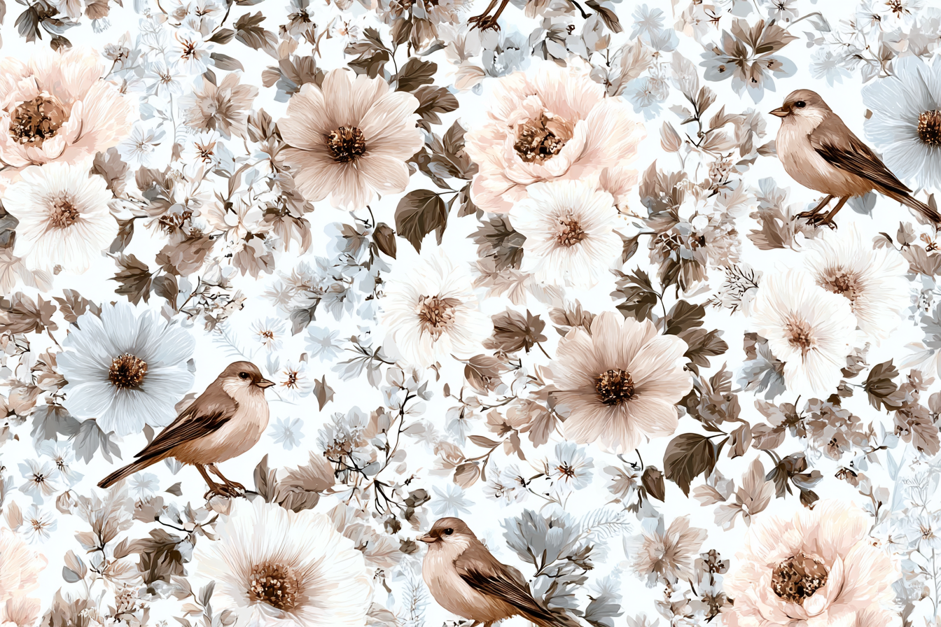 Blumen Und Voegel Muster | Romantisch und Landhaus | Einrichtungsstile