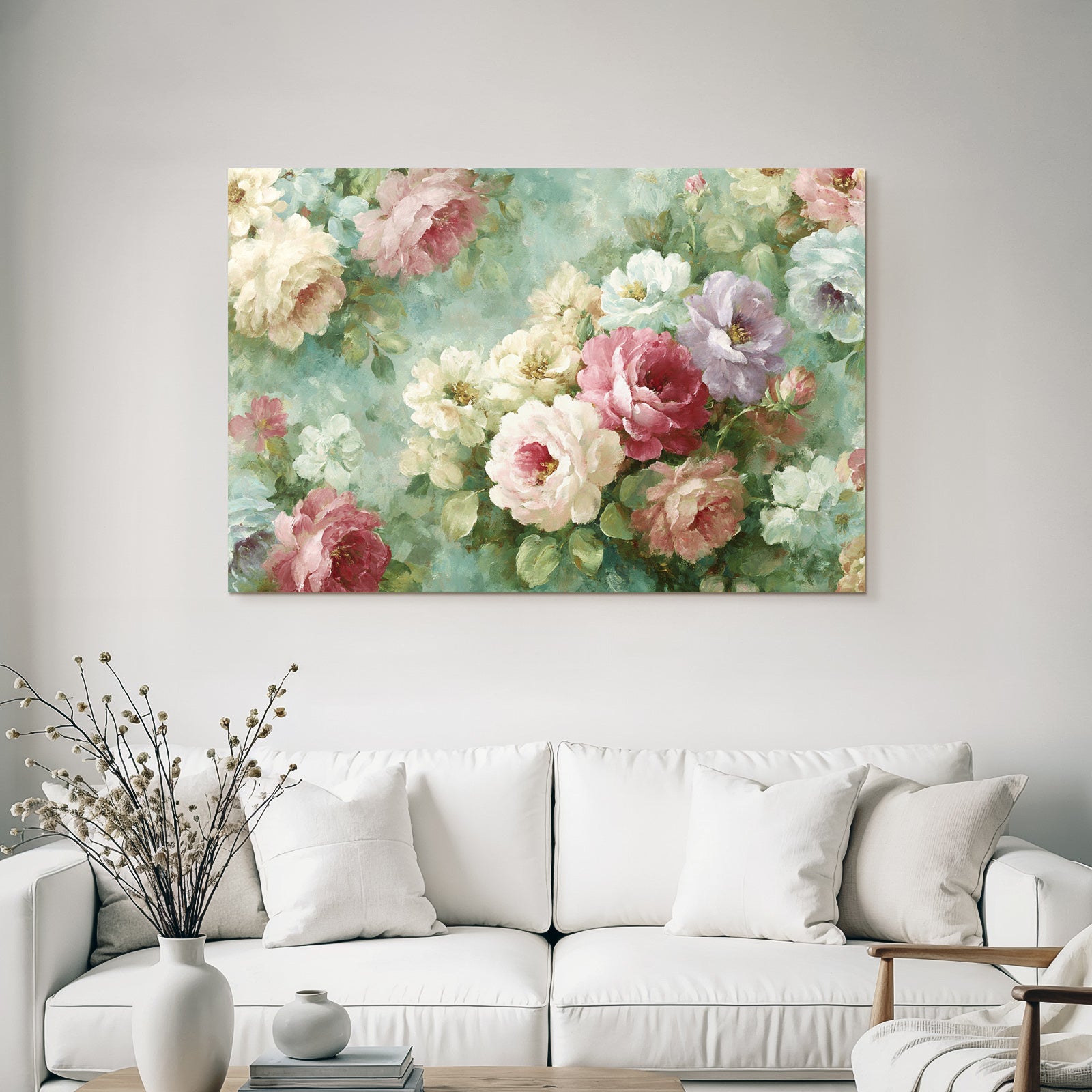 Blumenstrauss Mit Rosen Und Pastellfarbenen Blumen