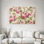 Floraldesign Rosa Und Voegel Wallpaper Fabric