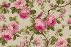 Floraldesign Rosa Und Voegel Wallpaper Fabric | Romantisch und Landhaus | Einrichtungsstile