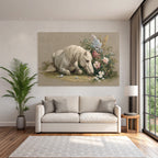 Botanische Illustration Detailreiche Blüten Verschiedene Farben Beige Hintergrund