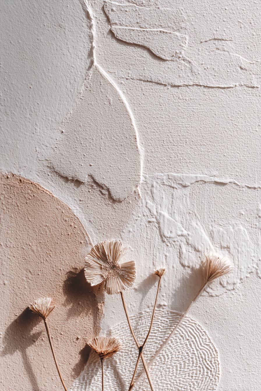 Skandenavisch Texturiertes Wandkunstwerk Mit Getrockneten Blumen | Skandinavisch | Einrichtungsstile