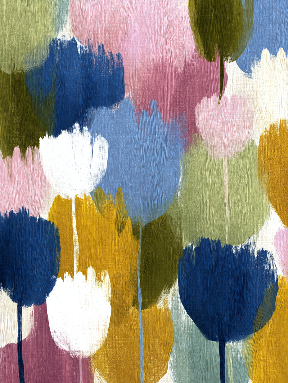 Bunte Abstrakte Blumenmuster Und Texturen Malerei | Skandinavisch | Einrichtungsstile
