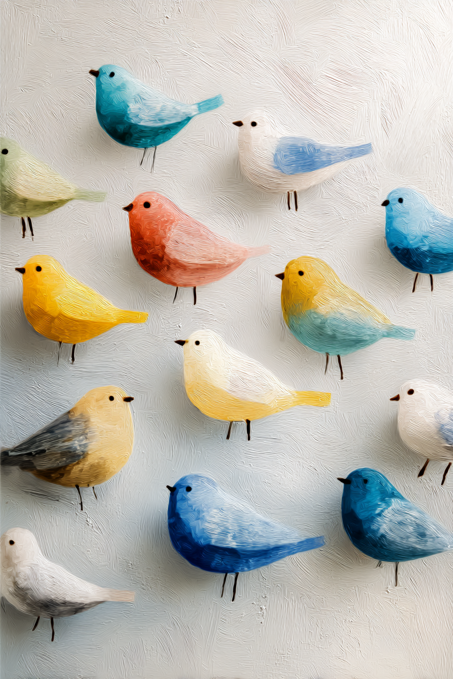 Bunte Vogel Illustration | Skandinavisch | Einrichtungsstile