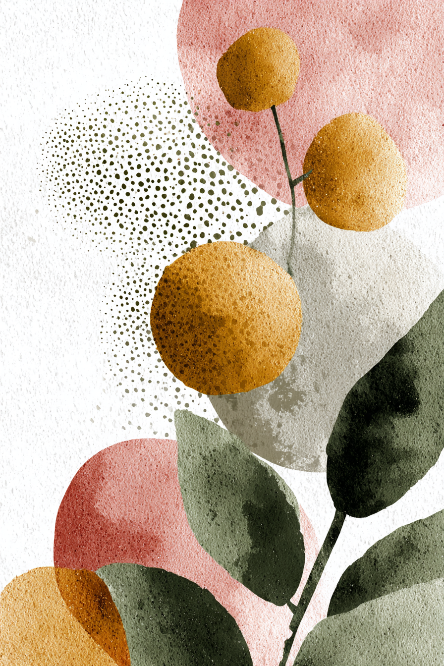 Wasserfarbenes Illustration Botanike Lemente | Skandinavisch | Einrichtungsstile