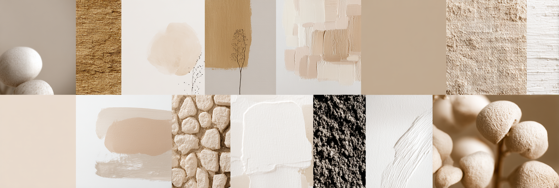 Collage Aus Verschiedenen Texturen Und Farben Neutralpalette | Skandinavisch | Einrichtungsstile