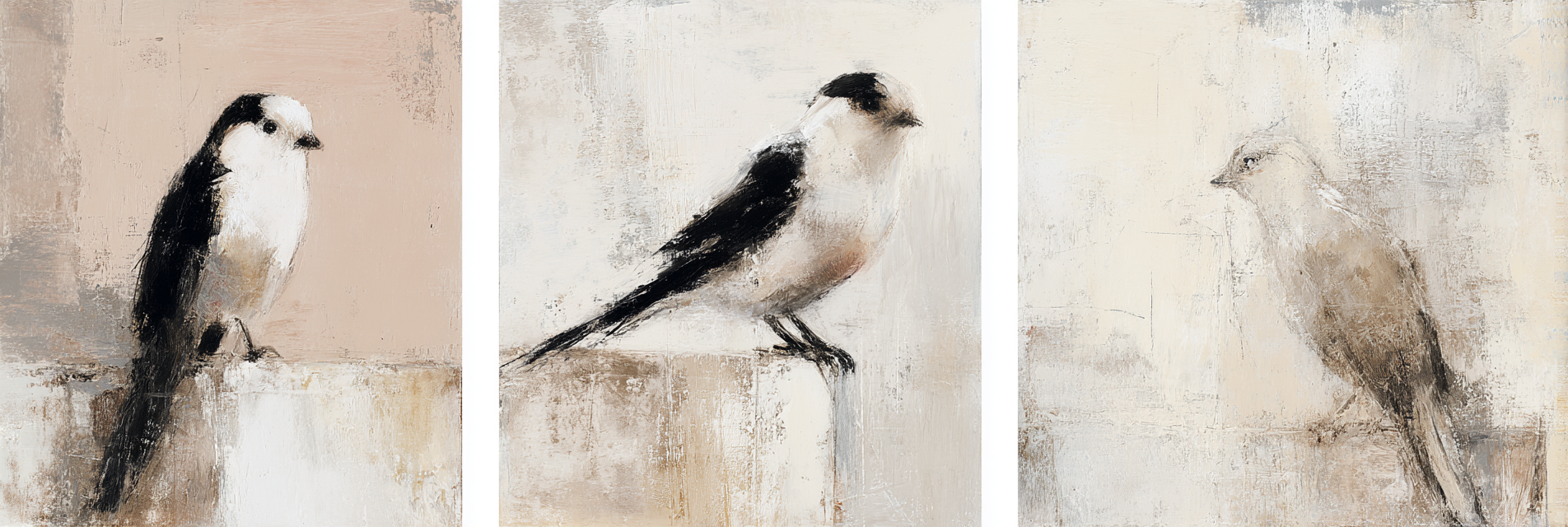 Drei Vogel Bilder Mit Pastell Farben | Skandinavisch | Einrichtungsstile