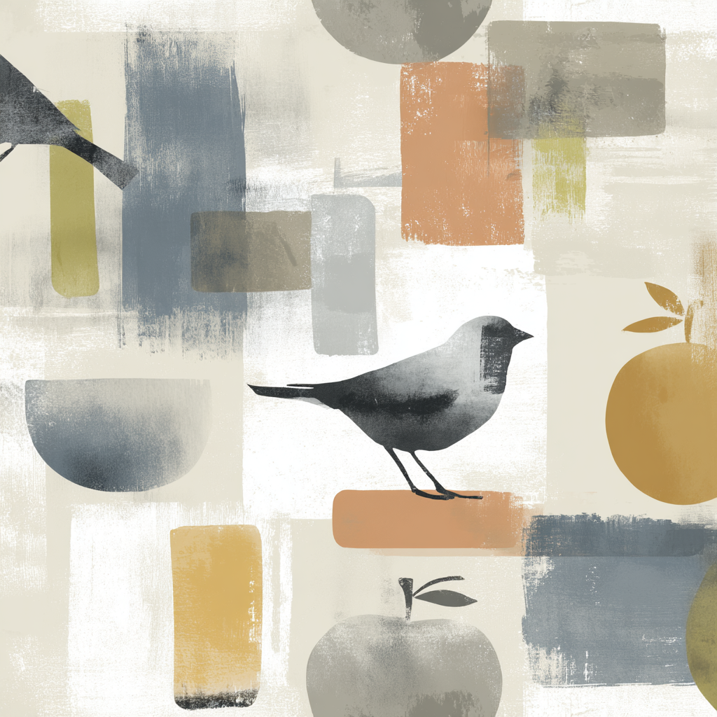 Abstract Vogel Geometrie | Skandinavisch | Einrichtungsstile