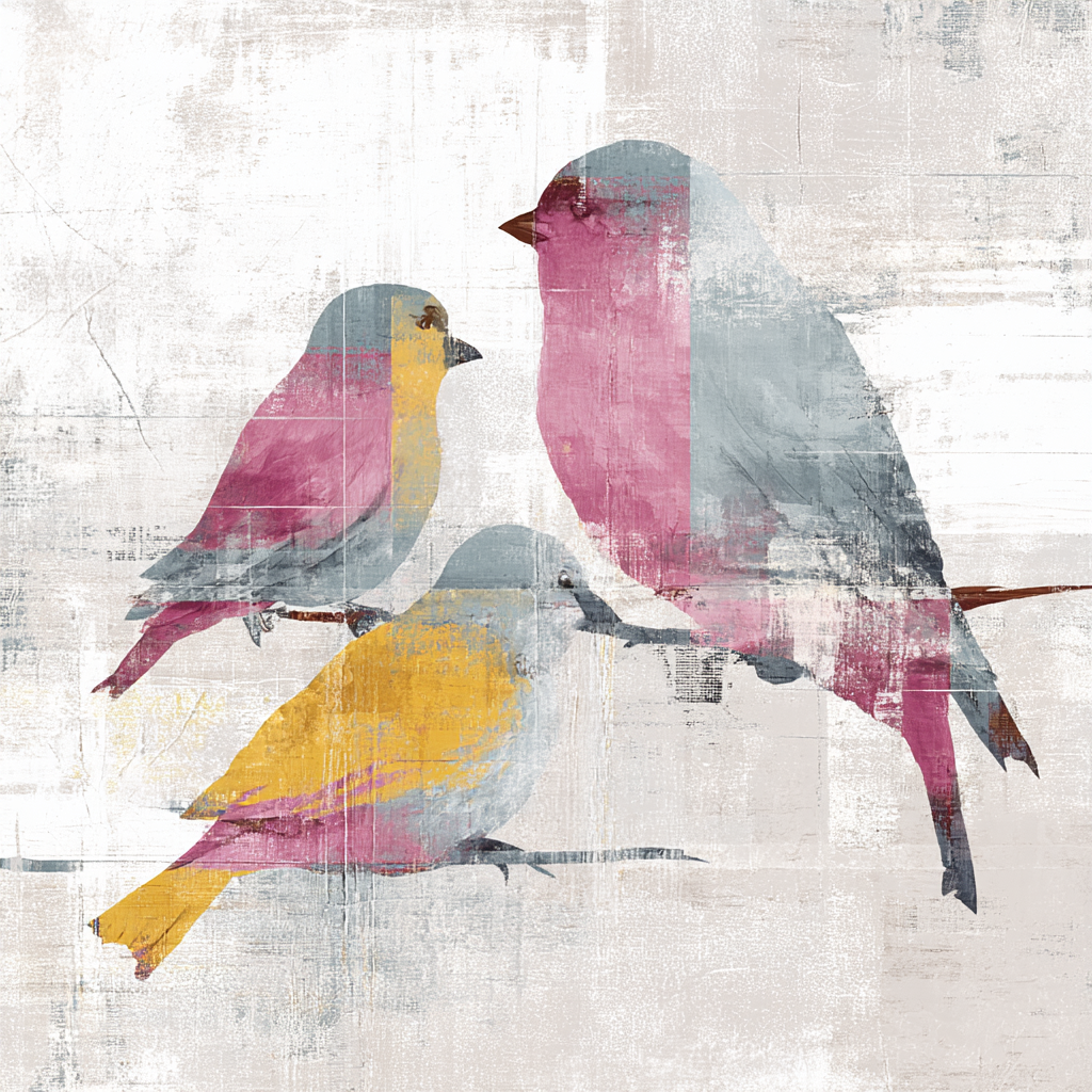 Vogel Mischung Farben Texturiert Kunst | Skandinavisch | Einrichtungsstile