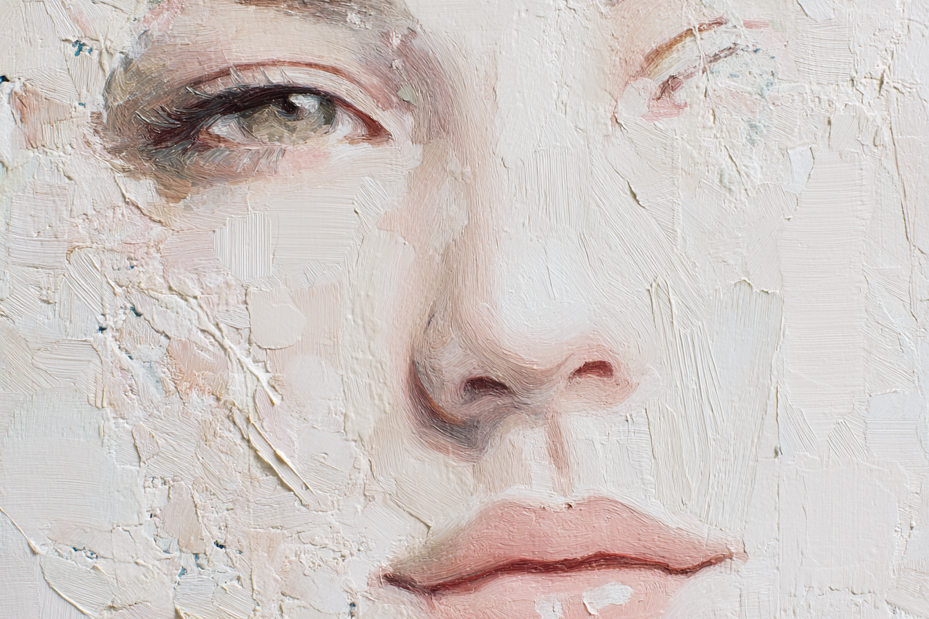 Malerei Portrait Kunstwerk Schwarz Weiss | Skandinavisch | Einrichtungsstile