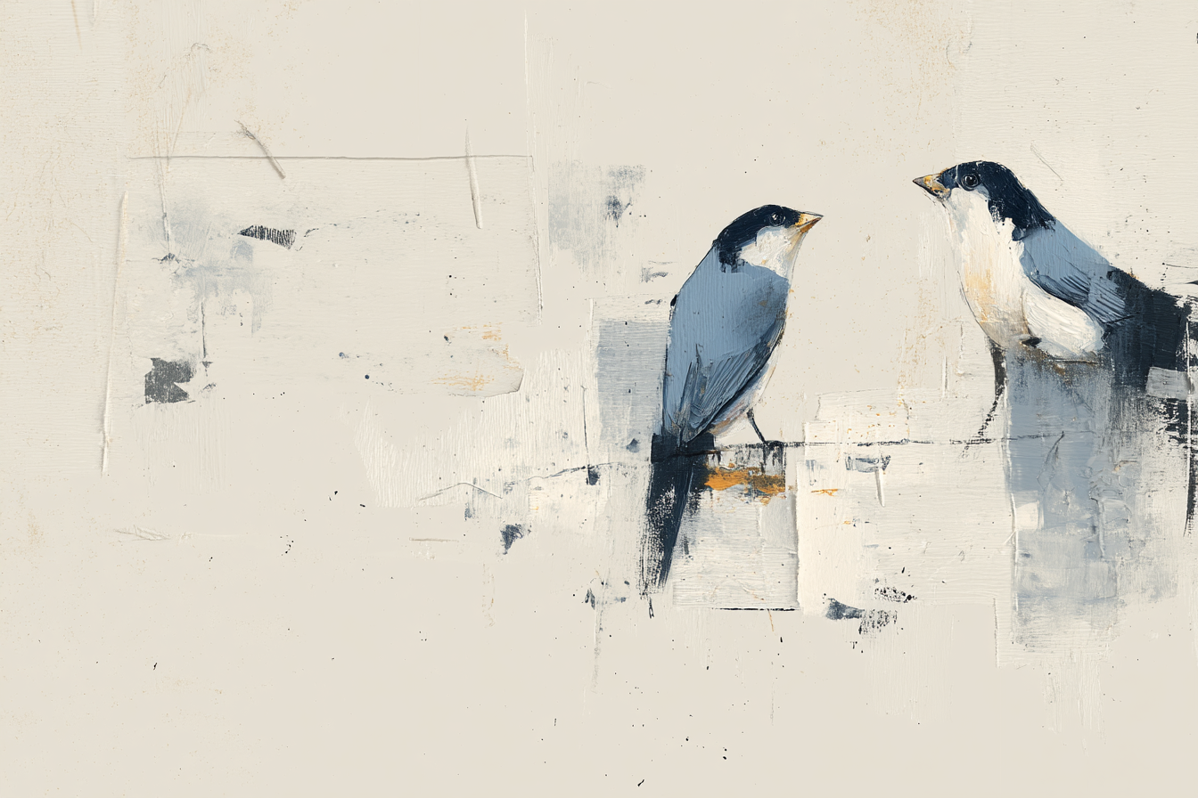 Minimalist Abstrakte Vogelmalerei | Skandinavisch | Einrichtungsstile