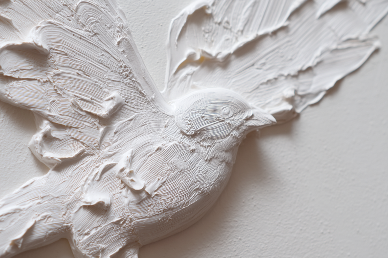Textured Bird Wall Weiss Skulptur | Skandinavisch | Einrichtungsstile