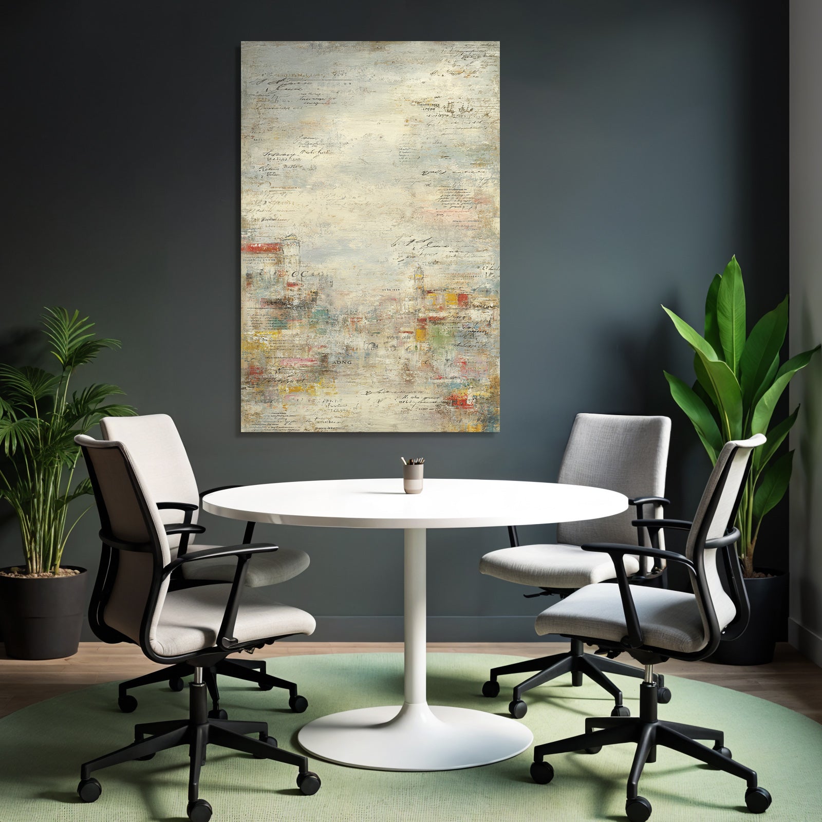 Vintage and shabby abstract art with textures and colorful elements