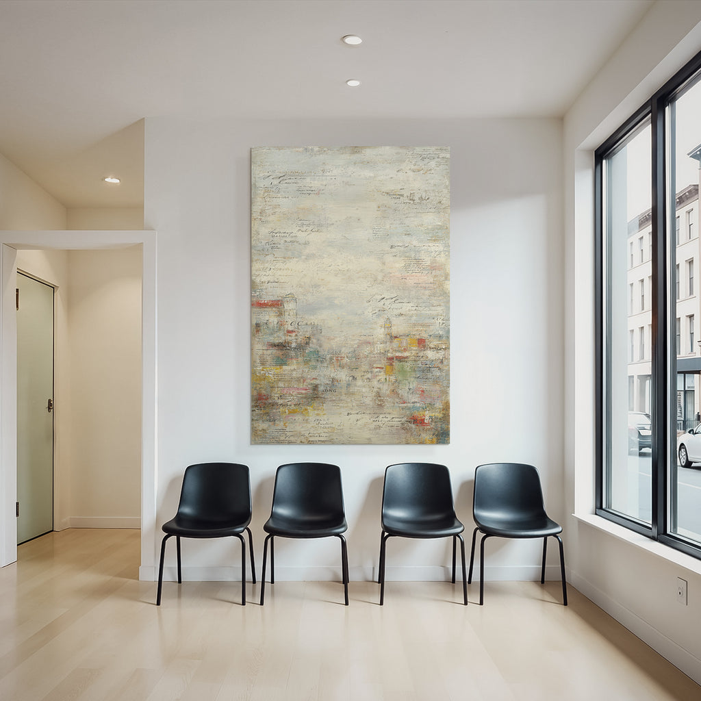 Vintage Und Shabby Abstrakte Kunst Mit Texturen Und Farbigen Elementen