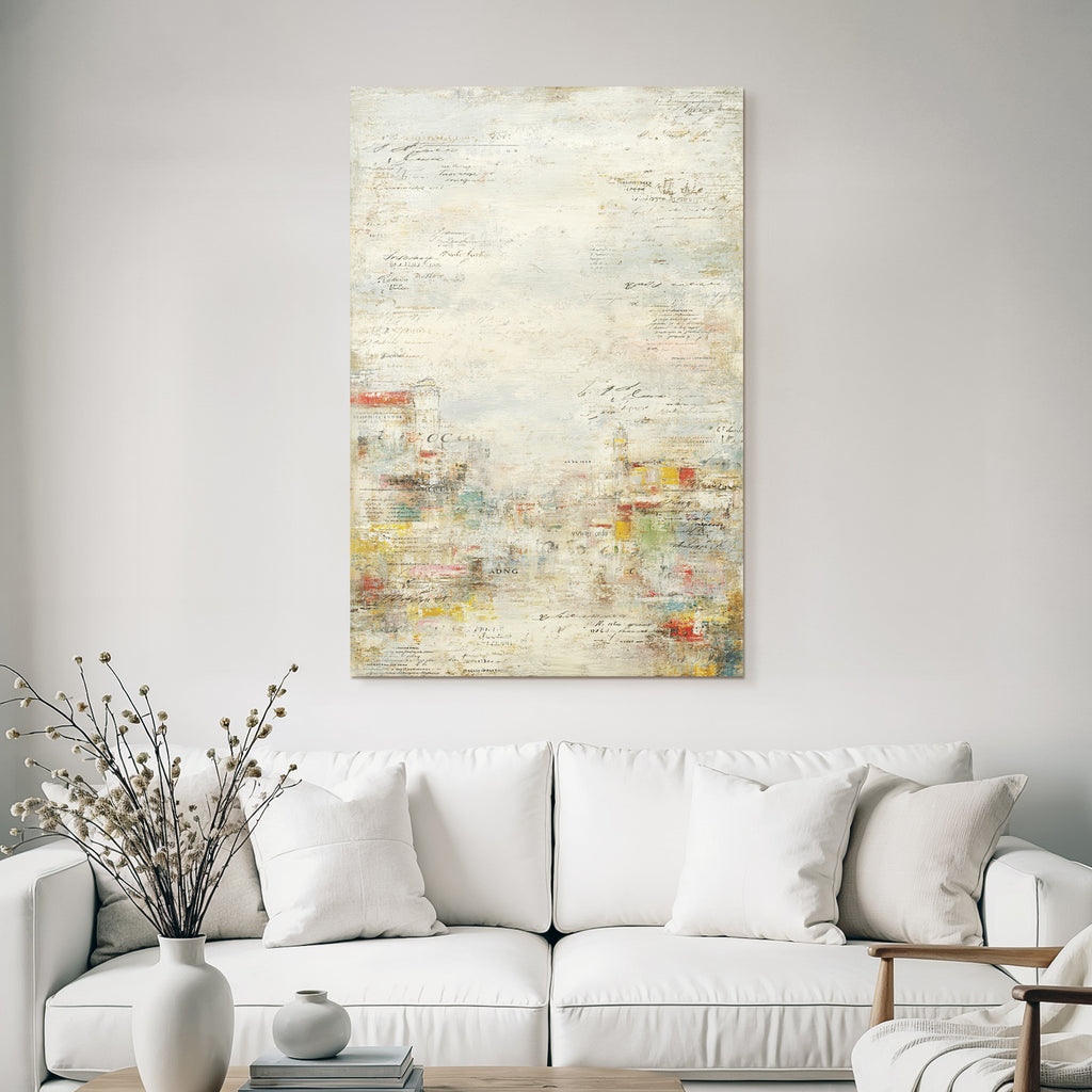 Vintage Und Shabby Abstrakte Kunst Mit Texturen Und Farbigen Elementen