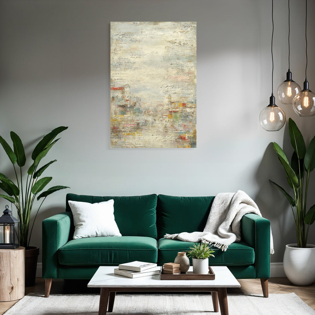 Vintage Und Shabby Abstrakte Kunst Mit Texturen Und Farbigen Elementen