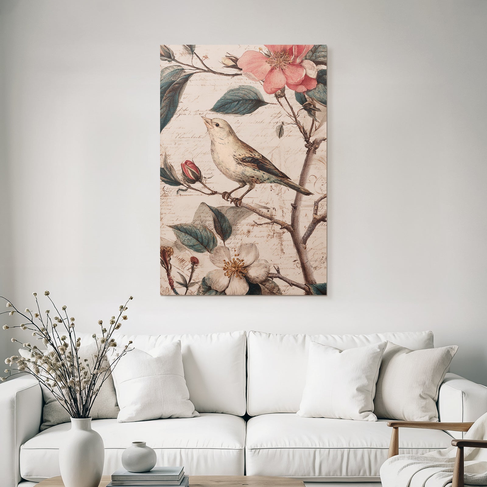 Vintage and shabby flowers and leaves