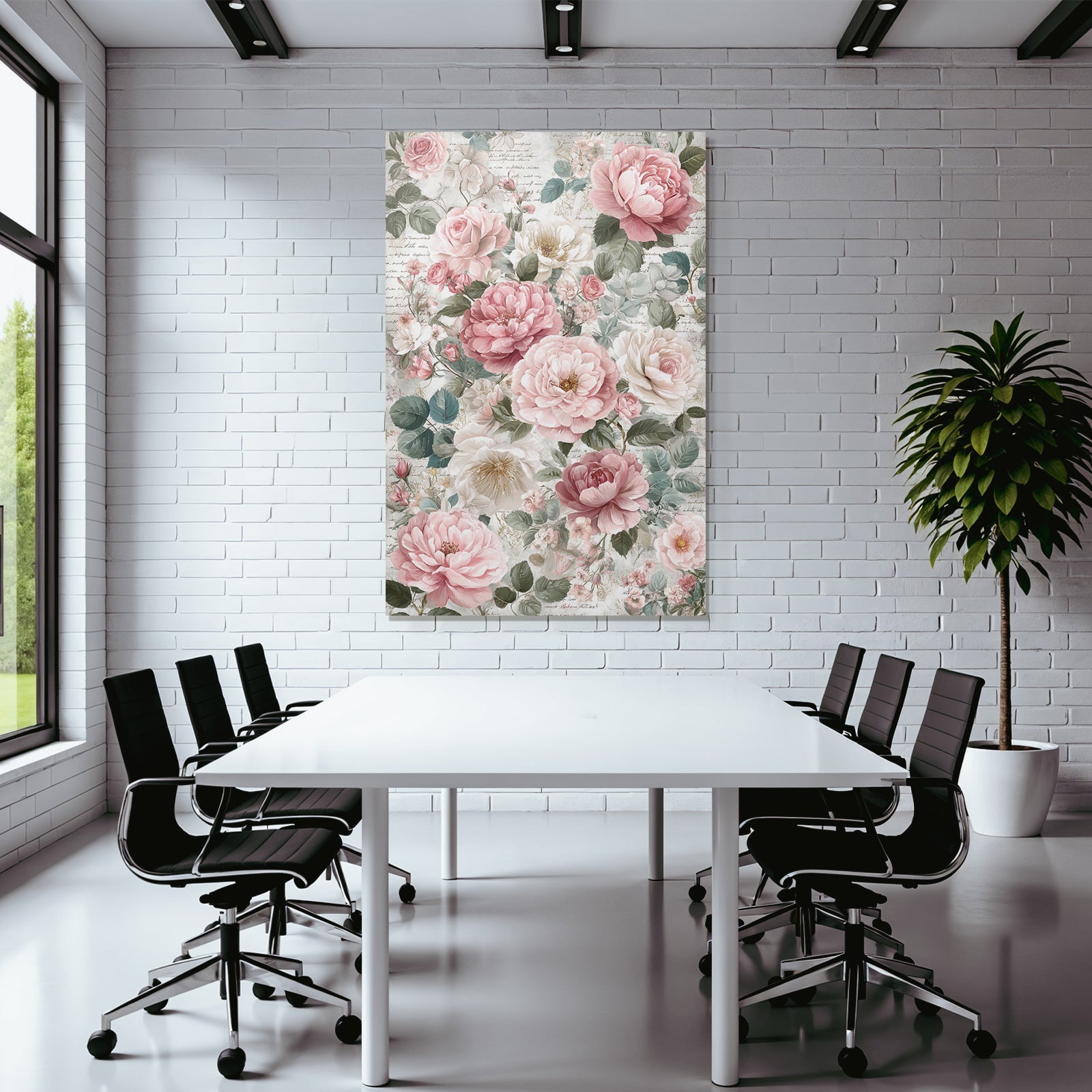 Vintage and shabby floral pattern with handwriting