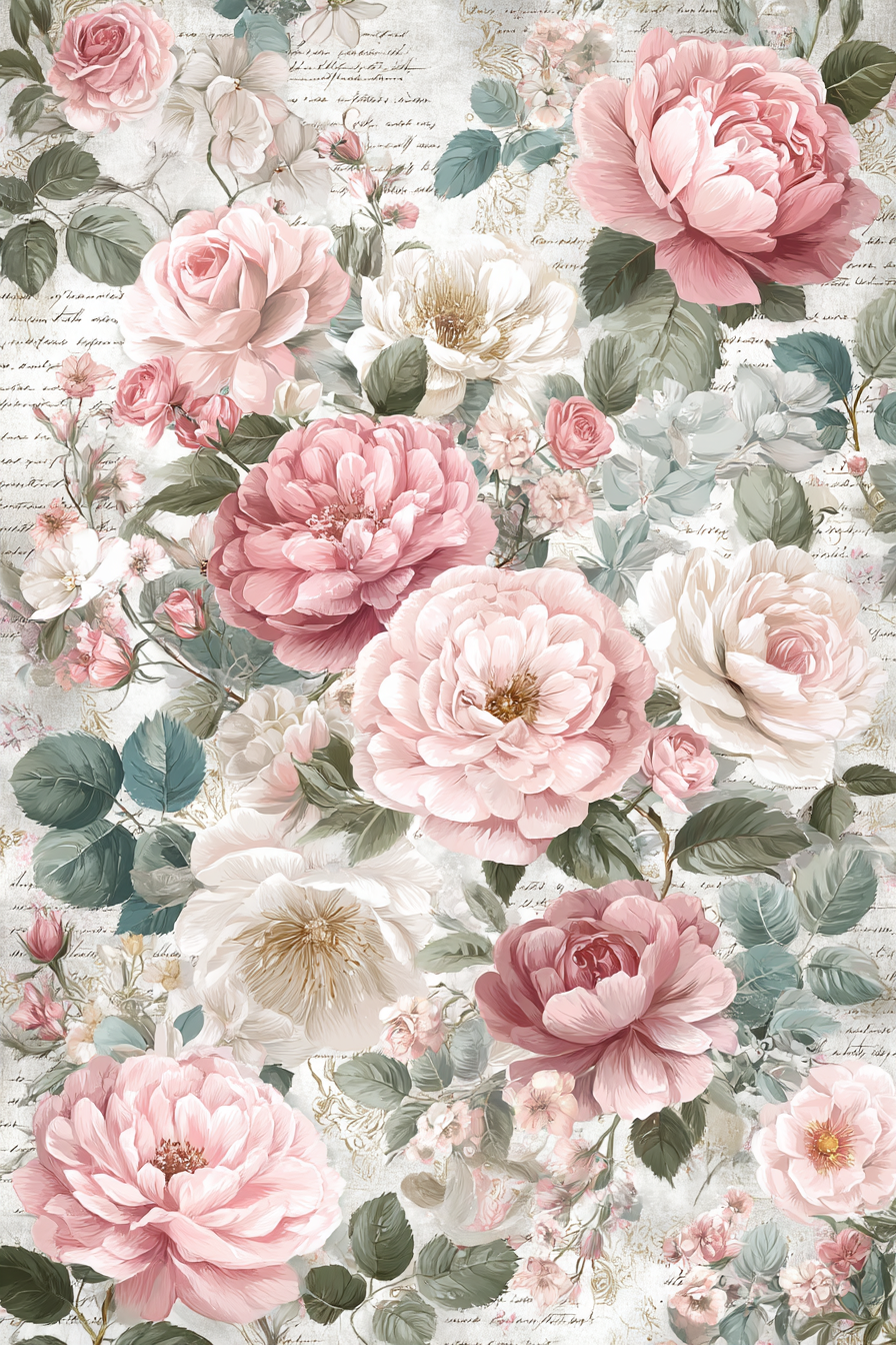 Vintage Und Shabby Blumiges Muster Mit Handschrift | Vintage Shabby | Einrichtungsstile