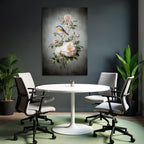 Vintage Und Shabby Botanische Illustration Vogel Und Blumen