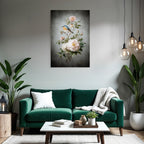 Vintage Und Shabby Botanische Illustration Vogel Und Blumen