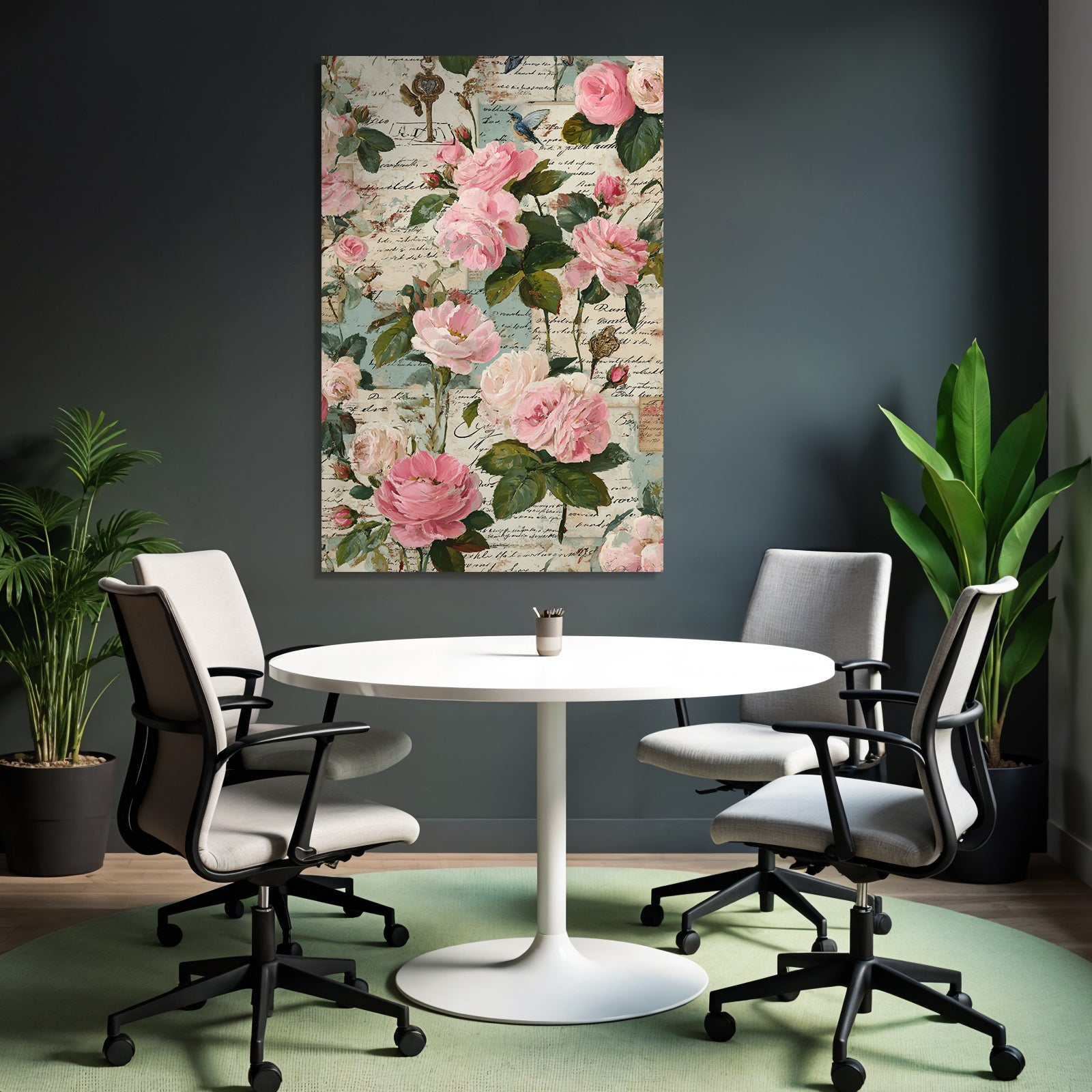 Vintage and shabby flower design with roses and vintage elements