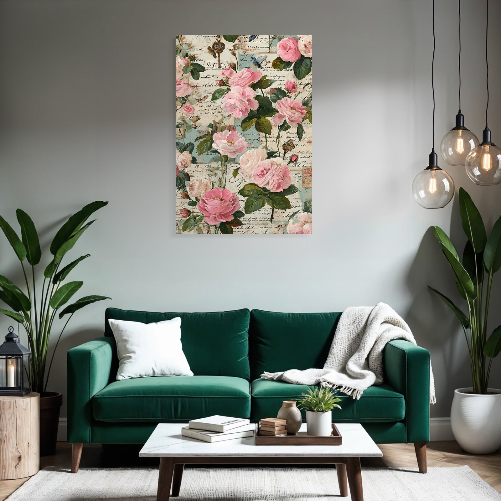 Vintage and shabby flower design with roses and vintage elements