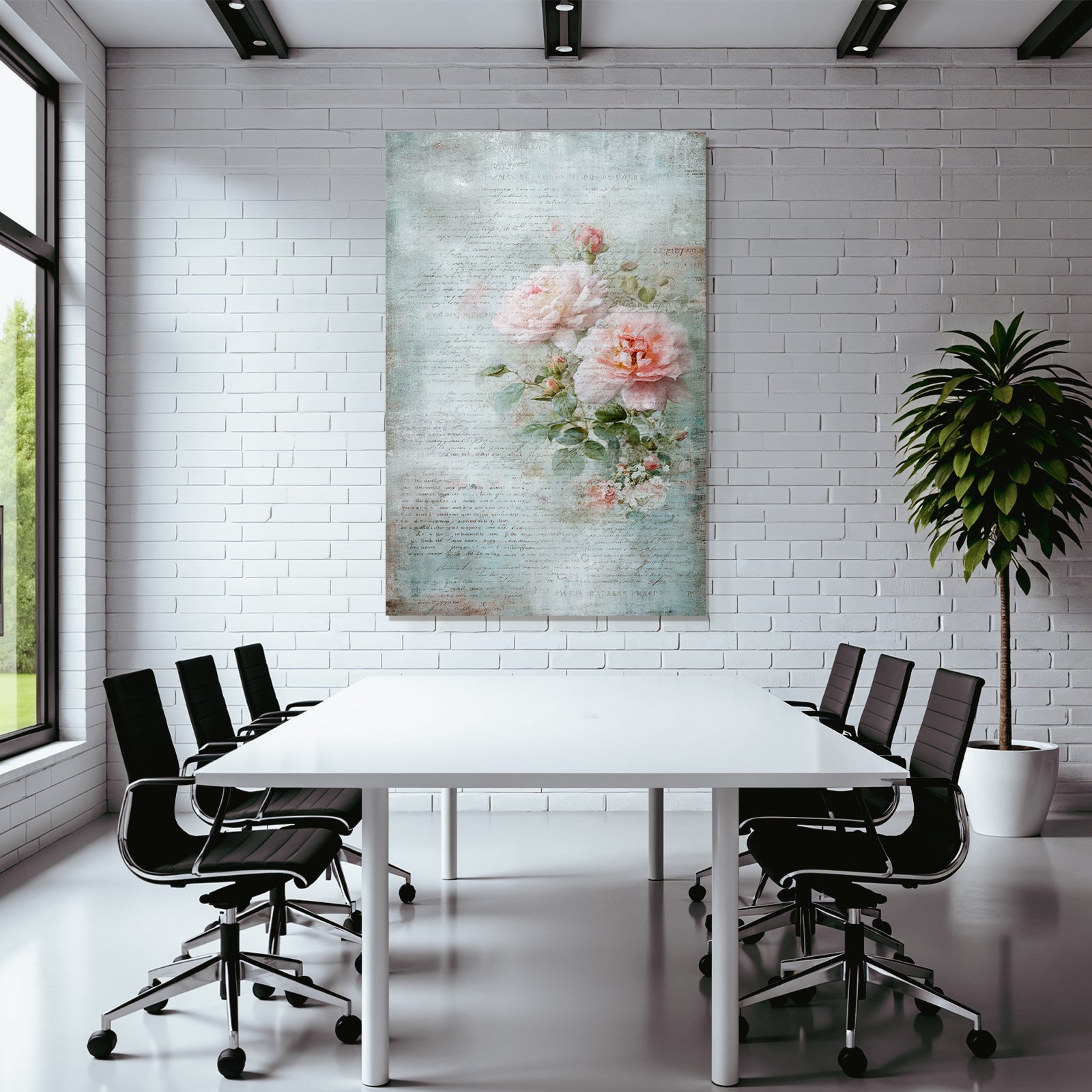 Vintage and shabby artwork with roses pastel colors vintage