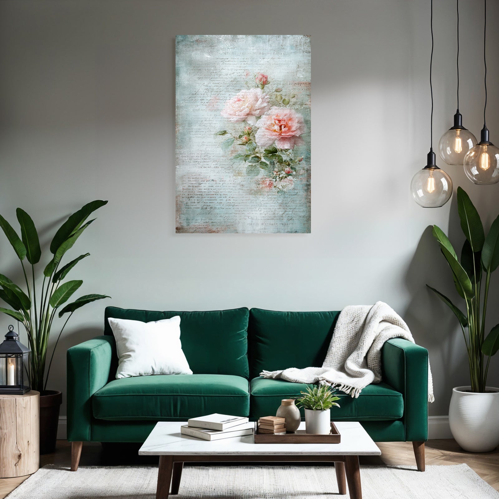 Vintage and shabby artwork with roses pastel colors vintage