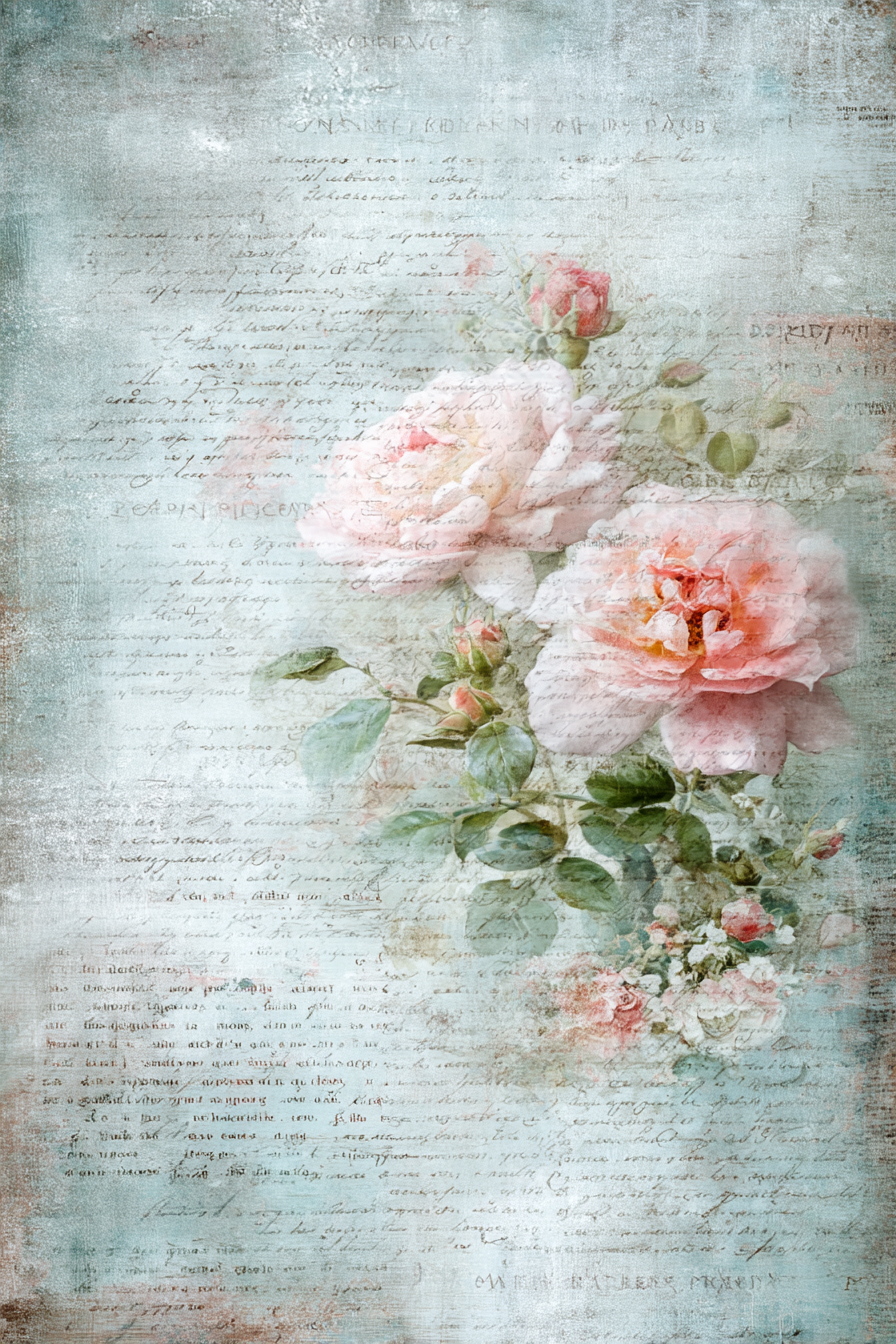Vintage Und Shabby Kunstwerk Mit Rosen Pastellfarben Vintage | Vintage Shabby | Einrichtungsstile