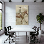 Vintage Und Shabby Person Reitet Pferd Vintage Kunst Digital