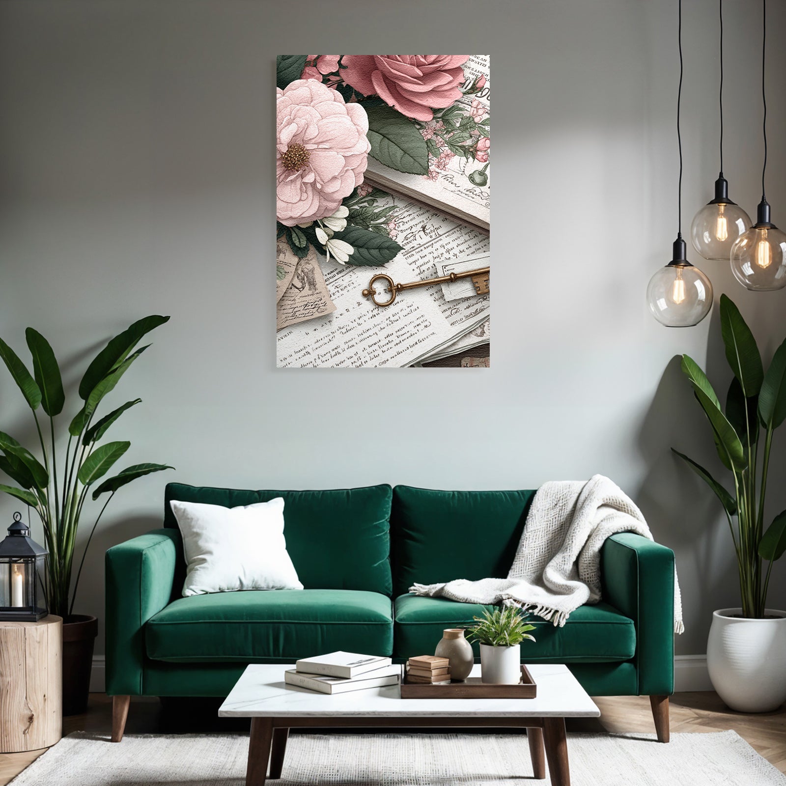 Vintage and shabby vintage elements collection flowers old documents and keys