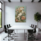 Vintage Und Shabby Weisses Pferd Blumen Hintergrund