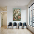 Vintage Und Shabby Weisses Pferd Blumen Hintergrund