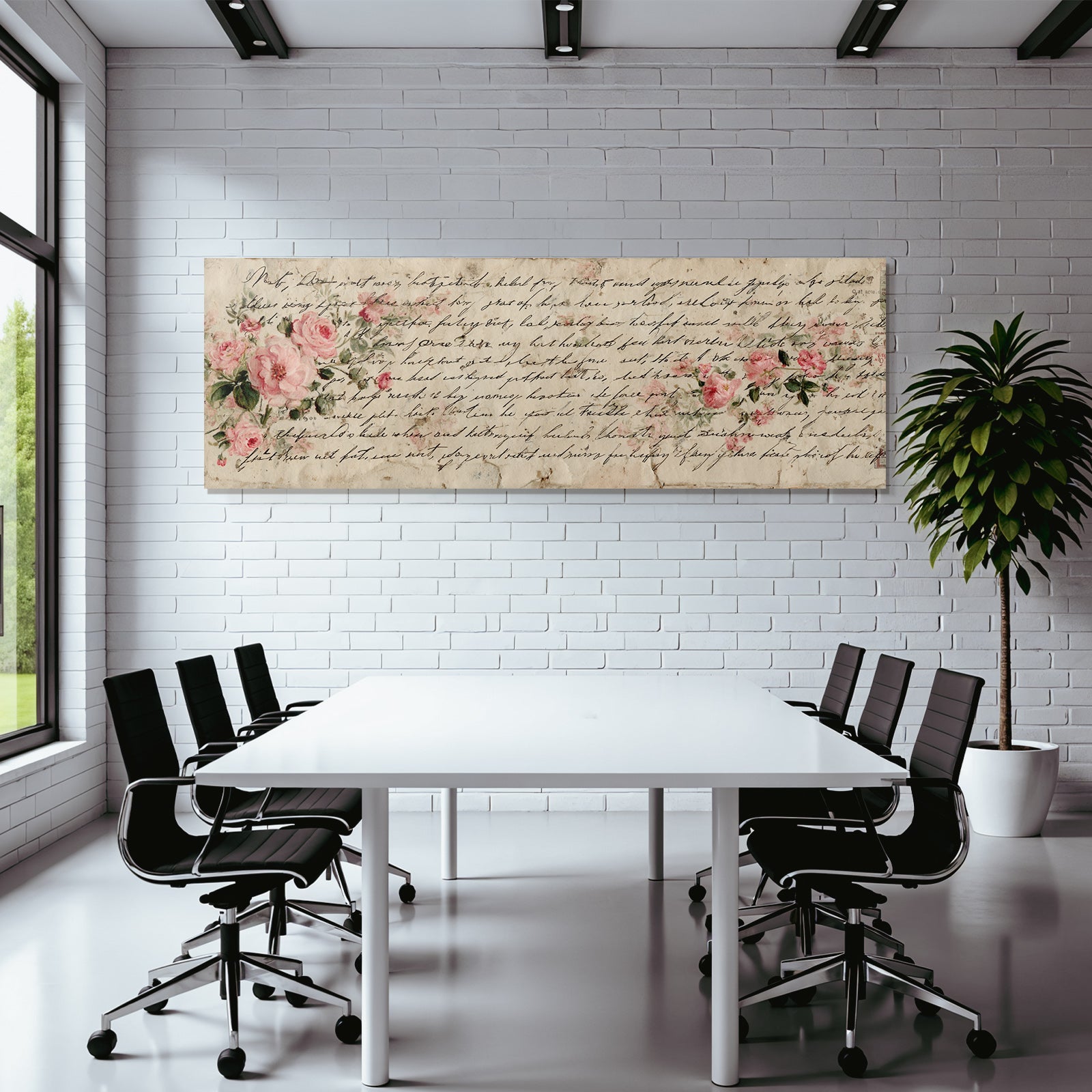 Vintage and shabby old message with cursive font and roses illustration