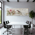 Vintage Und Shabby Blumen Illustration Vogel Vintage Hintergrund