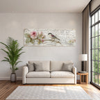 Vintage Und Shabby Blumen Illustration Vogel Vintage Hintergrund