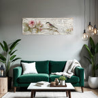 Vintage Und Shabby Blumen Illustration Vogel Vintage Hintergrund