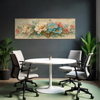 Vintage Und Shabby Blumengemalde Pink Blau Weiss Gruene Blaetter Vintage Stil